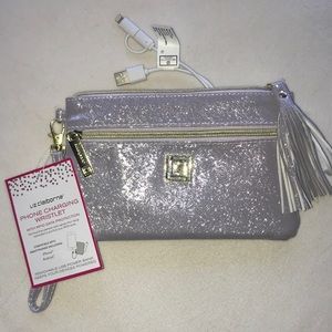 Liz Claiborne Phone Charging Wristlet Silver